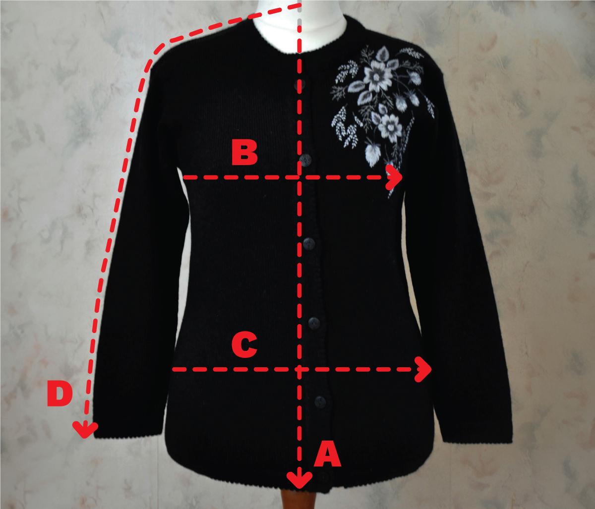 naiste kampsuni mõõtmisjuhend